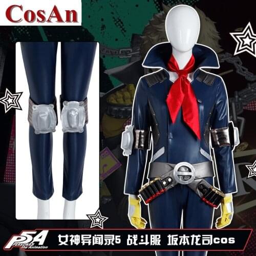 Hot Game Persona 5 Ryuji Sakamoto Cosplay Costume Leather Jumpsuit Battle Uniform Activity Party Role Play Clothing Custom-Make
