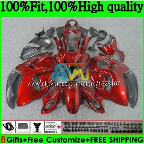 Injection For SUZUKI Hayabusa GSXR1300 08 09 10 11 12 56BS.13 GSX-R1300 GSXR 1300 2008 Gloss red hot 2009 2010 2011 2012 Fairing