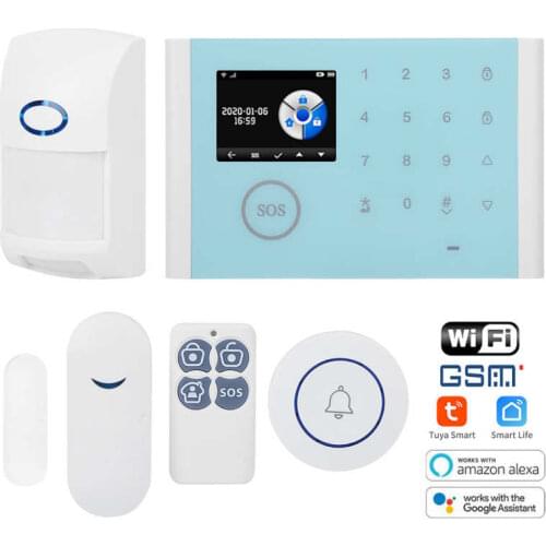 Infrared Alarm Detector GSM Burglar Alarm System Wireless Wifi 2.4in TFT Color Display 5V Pet-Proof Remote Control Infrared
