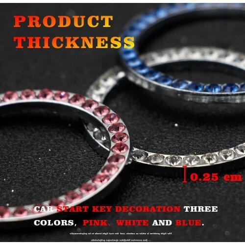 Car Engine Start Button Stop Switch Key Decor Diamond Crystal Switch Cover Decorative For Peugeot 107 206 207 307 308 406