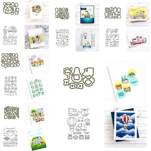 Metal Cutting Dies Matching Clear Stamp Ship Sailing Goat Go Camping Scrapbooking For Card Album Photo Making DIY Supplies 2021