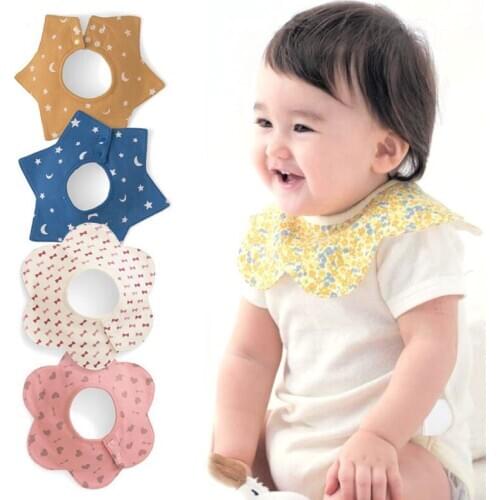 Fashion Baby Bibs Print Cotton Burp Cloths Round Neck 360 Degree Saliva Bibs For Girls Boys Feeding Smock Babadores