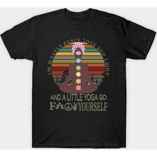 Men t-shirt I'm Mostly Peace Love And Light And A Little T Shirt Funny Mens Womens Yoga T Shirt Tshirt Women T Shirt