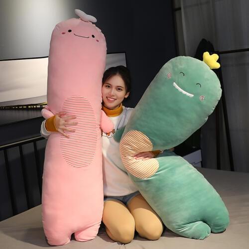 70-140cm Soft Animal Cartoon Pilllow Cushion Cute Teddy Bear Totoro Dinosaur Penguin Whale Plush Toy Lovely Kids Birthday Gift