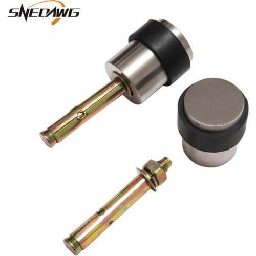 Stainless Steel Door Stopper Protection Door Stop Holder 38x40mm 45x40mm Rubber Door Stopper for House Room Door