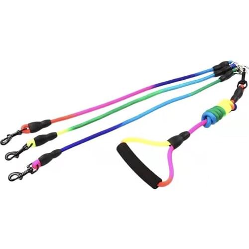 Nylon Ribbon Detachable Dog Leash For Three Dogs Double Dog Leashes Round Rope Walking For Puppy Small Dog Chihuahua Pitbull