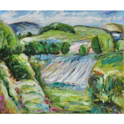 Fields by Alfred Henry Maurer Abstract Oil Painting Handpainted 100% Landscape Painting for Wall Decoration Canvas Art
