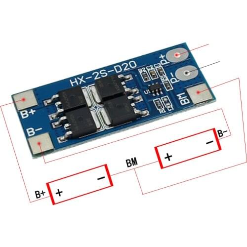 2S 10A 7.4V 18650 lithium battery protection board 8.4V balanced function/overcharged protection