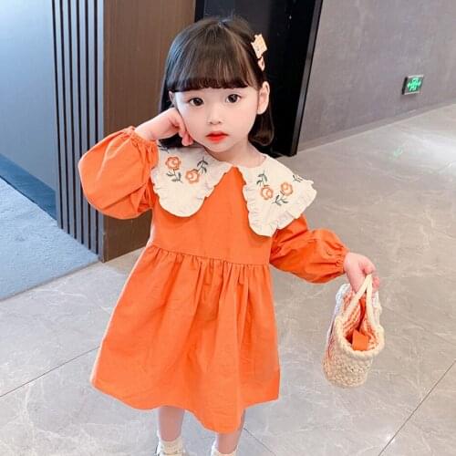 Big Girls Dress Lace Neck Girls' Dresses Spring Autumn Dress For Kids Teenage Childrens Costumes For Girls