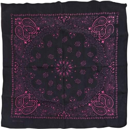 Unisex Cotton Square Bandanas Hip Hop Double Paisley Floral Print Headband Windproof Face Cover Cycling Sports Neck Tie Headwrap