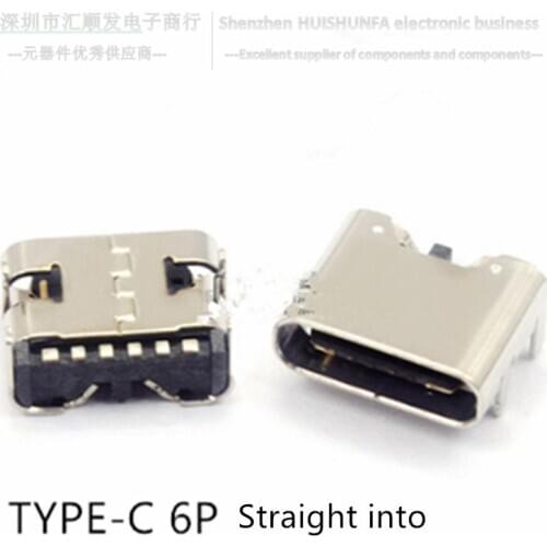 Type-c 6P direct hd transmission interface quick charging connector