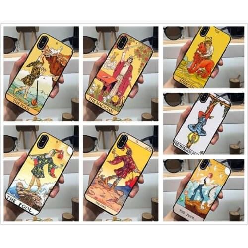 Fool Tarot Card Meanings Phone Case Beginnings Silicone Black Sotf TPU Cover for iphone 11Pro MAX 6 6s 7 8plus 5s X XS XR XSMax