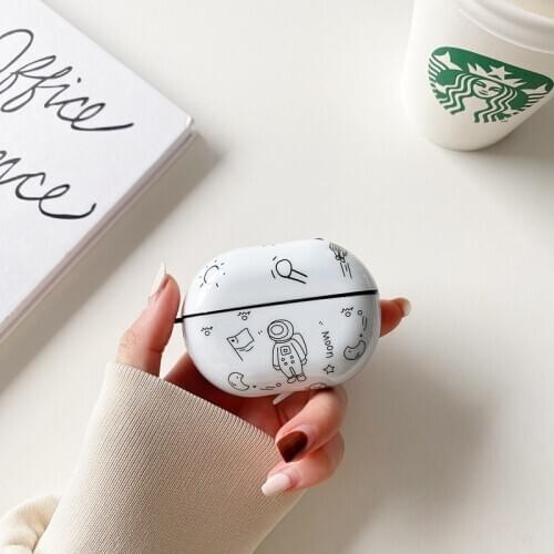 Cute Small spaceship Astronaut Silicone Bluetooth Earphone Case for Huawei Freebuds Pro Soft Silicone IMD Protection Cover Funda