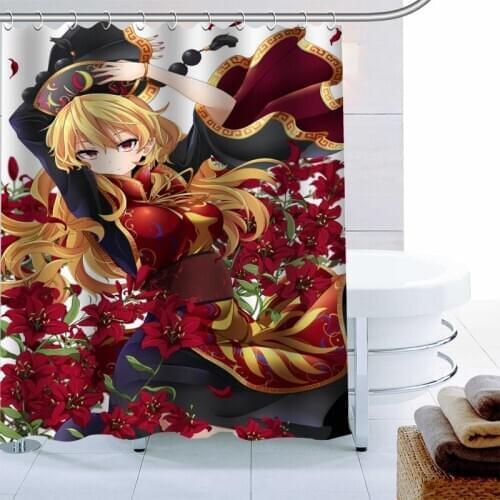 Modern Touhou Project Shower Curtain Palm Decor Waterproof Polyester Fabric Bath Curtain 180X180cm Eco-friendly Bathroom Curtain