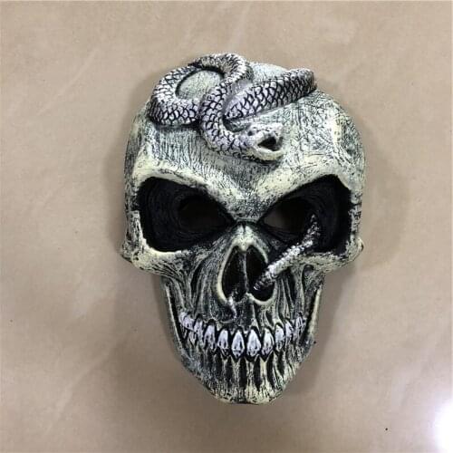 1:1 Cosplay Scary Skeleton Snake Mask Movie Game Anime Weapon Prop Role Play PU Action Figure Model Halloween Gift 30