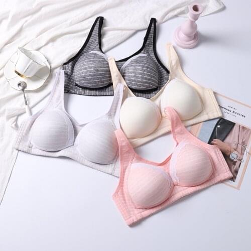 Women Wireless Baby Feeding Bra Full Bust Adjustable Straps Nursing Soft Maternity Bra Front Button Closure Breast Feeding Bra