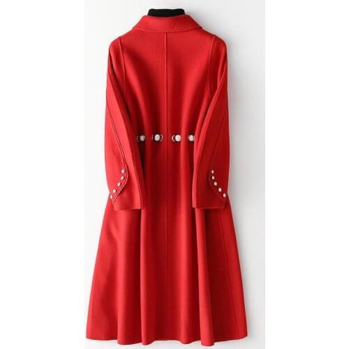 Red 200% Female 2020 Spring Autumn Long Coat Women Korean Wool Jacket coats Manteau Femme HQ22-YX22622C KJ5656