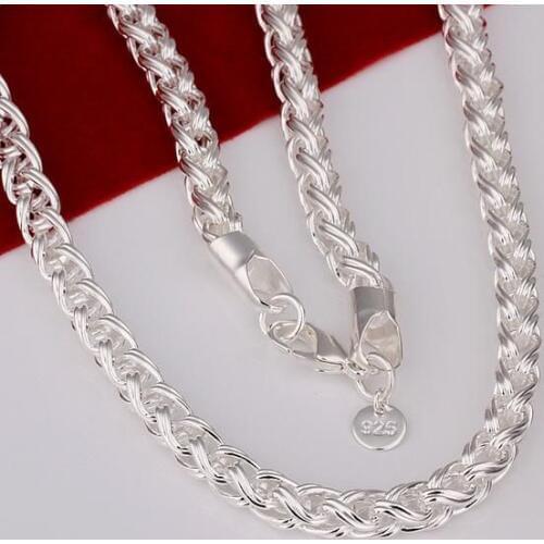 KN-N083 Hot Selling 925 Free Shipping Silver Plated Necklaces For Womens Silver Pendant Fashion Jewelry Twisted Necklace