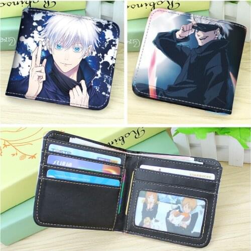 1pcs Jujutsu Kaisen Wallet Gojo Satoru Itadori Yuji Short Wallets Purse High Quality PU Leather anime Notecases 11.5*8.2cm