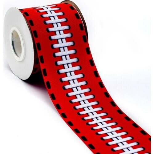 10Yards 25mm/38mm/50mm/75mm Sports Element Printed Grosgrain/Satin Ribbon Crafts DIY Hair Bows Birthday Party Decoration 200366