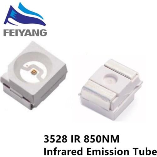 100pcs Free shipping 850nm IR SMD LED diode 3528 Infrared led 1.4-1.5V CCTV light diode