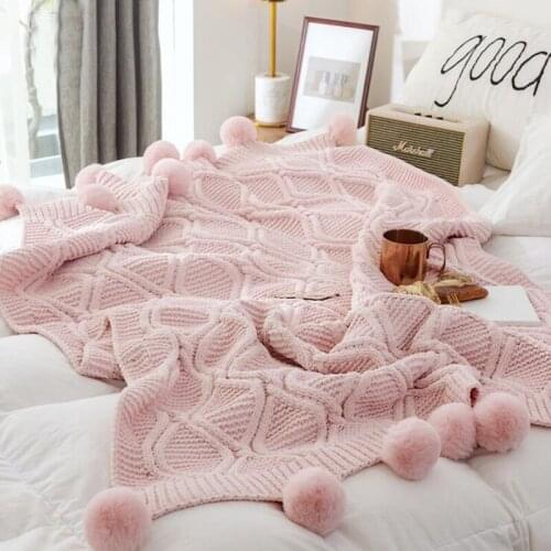 130x160CM Chenille Blanke Sofa Blanket Shawl Decorative Blanket Winter Warm Blanket Pure Color Thick Knitted Cover Blanket