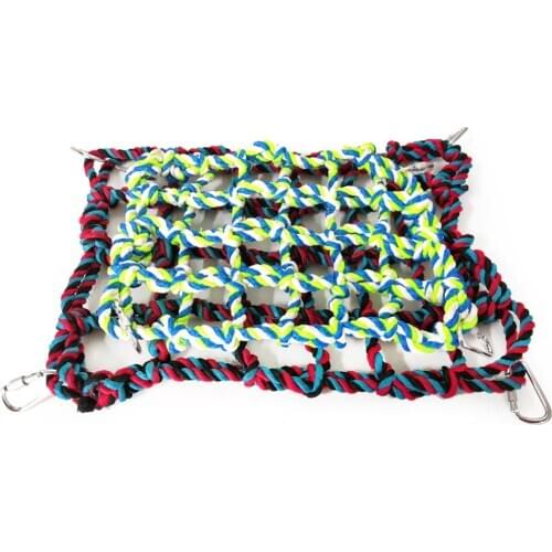 2019 Fashion Parrot Climbing Ladder Cotton Rope Net, Cage Hanging Pet Activity Toy for Hamster Ferret Small Animals