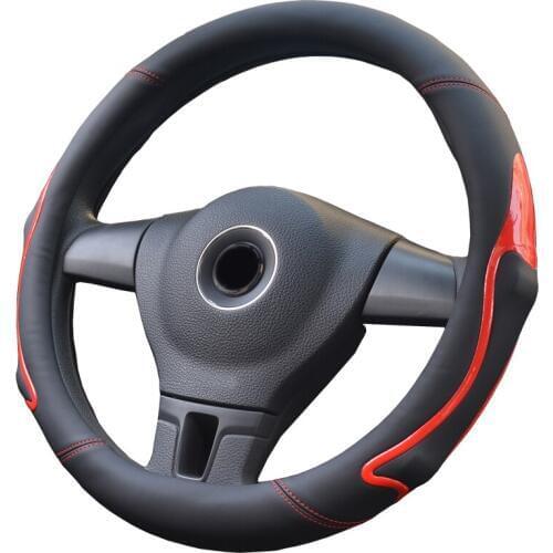 36/38/40cm Car Steering Wheel Cover Comfortable white red green Micro Fiber Leather Antiskid Car interior protection accessories