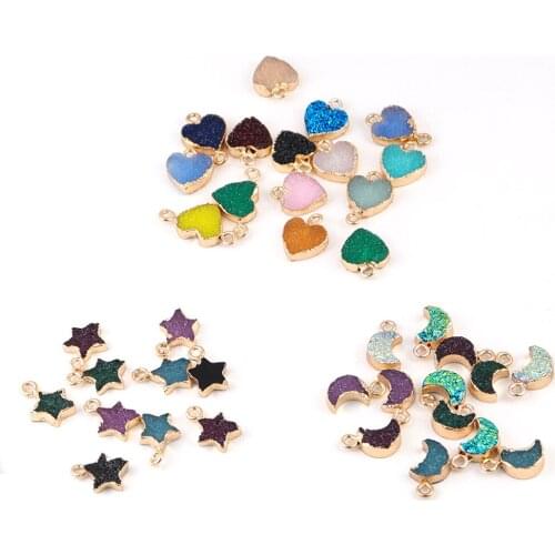5pcs Alloy Resin Butterfly Moon Star Heart Nacklace Pendants Fit Bracelet Findings Pendants Charms For Jewelry Making Beads