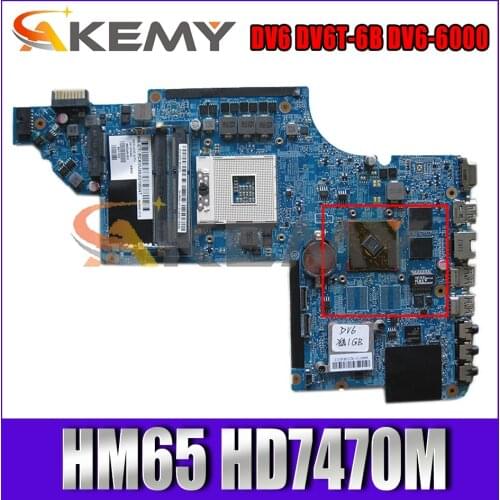 665345-001 665345-501 For HP DV6 DV6T-6B DV6-6000 HM65 HD7470M Notebook Mainboard 11A39-2 48.4RH08.021 Laptop Motherboard
