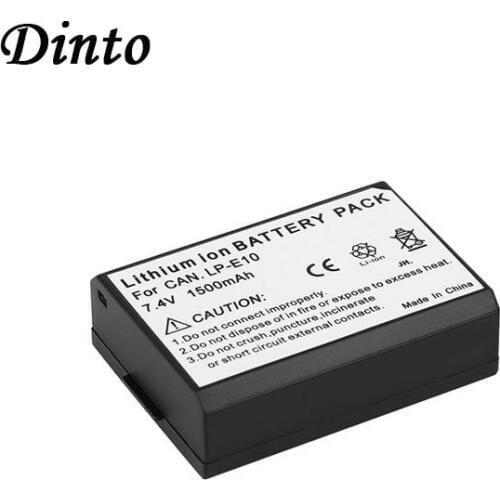 Dinto 1pc LP-E10 LPE10 7.4V 1500mAh Rechargeable Li-ion Camera Battery for Canon KISS X50 EOS 1100D 1200D 1300D LP E10