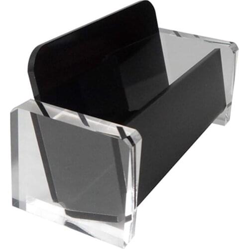 Acrylic Desktop Business Card Holder Display for Desk Elegant Business Card Stand for Office Black