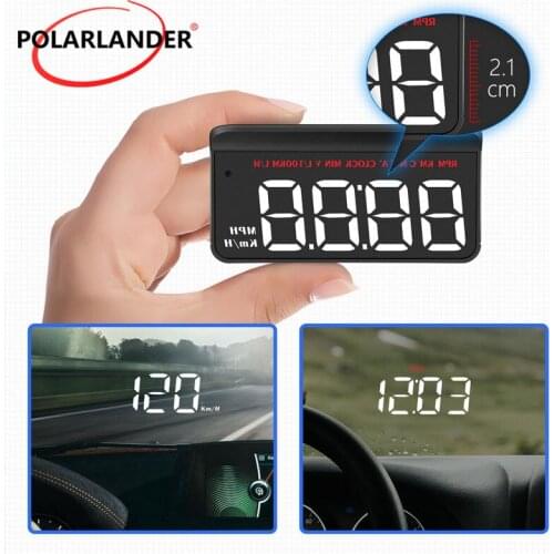 Car Head Up Display M5 Reflective Film Light Sensor Clock RPM Accelerated Test Driving Distance Temperature/Sound Alarm Switch
