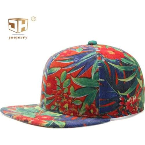 Joejerry Hip Hop Cap Outdoor Floral Branded Baseball Cap Female 2018 3D Printing Rap Cap For Women Men Winter Autumn