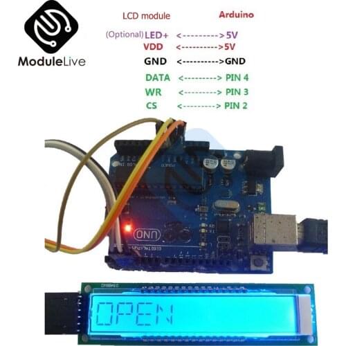 DC 5V 10 Digit 16 Segment LCD SPI LCD Display Board Module with Backlight TM1622 Driver Chip Compatible With HT1622 for Arduino