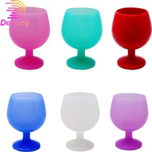 DEOUNY Unbreakable Silicone Goblet Wine Glass Shatterproof Flexible Rubber Cup Swimming Pool Outdoor Drinkware