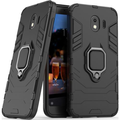 Dual Layer Magnetic Ring Armor Case Shockproof Impact Protective Back Kickstand Cover For Samsung Galaxy J4 2018 J400F EU 5.5