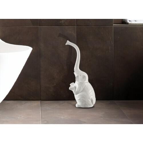 European Simple Sanitary Toilet Brush Ceramic Creative Elephant Bathroom Soft Hair Cleaning Kit Personality Toilet Brush Q231