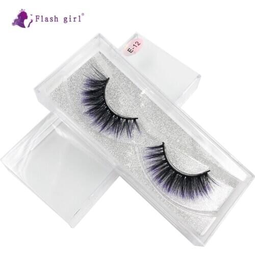 Flash girl newest E12 19 Styles 1 pairs colorful beautiful and luxury 3D Mink Eyelash custom Private Label