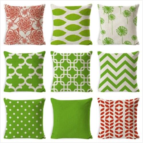 Geometric Cushion Cover Green Red Striped Pillowcase 45*45cm Decorative Sofa Home Bedroom Sofa Decor Pillow Case Cover Cojines