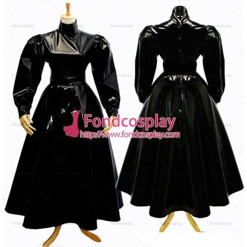 Sissy Maid Gothic Lolita Punk Black Pvc Dress Cosplay Costume Tailor-made[G282]
