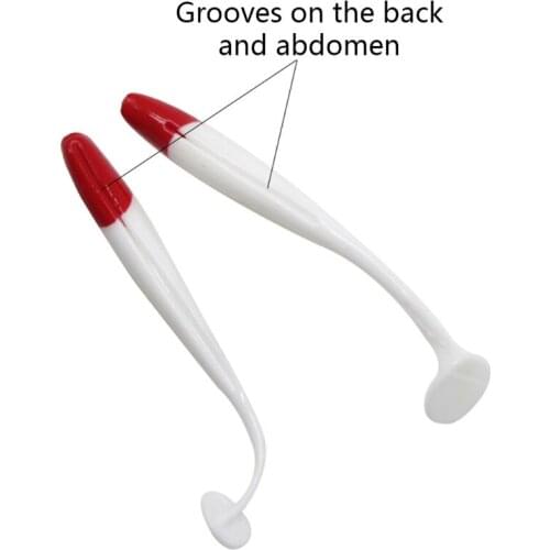 10Pcs/Pack Wobbler Soft Fishing Bait 5.5cm 7cm 9cm Artificial Lures Red Head White Body Jigging Swimbait Fish Tack