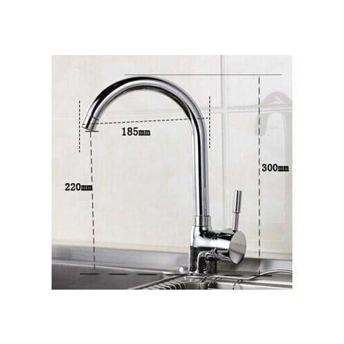 Classic kichen pure brass hot and cold kitchen rotary faucet with 60cm Braided plumbing hoses