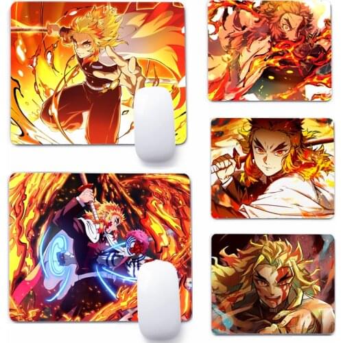 Kyojuro Rengoku Kimetsu no Yaiba 22x18cm Mouse Pad Computer Small Mouse Non-slip Pad Desktop Keyboard Pad Office Mouse Mat