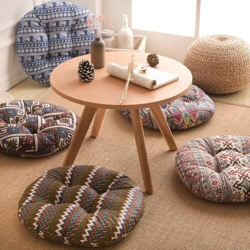 Round Sitting Pillow Silk Cotton Core Seat Cushion Polyester Cotton Cushion Pillow Home Decoration Car Soft Sofa Cushion 2 Sizes