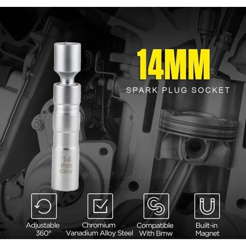 Magnetic 12 Angle Spark Plug Sleeve Removal Tool Tools For BMW 3/8 E81 14mm E87-N43B E60-N43B Drive E90-N43B Plug K2Q6