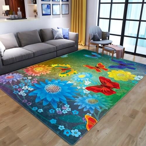 Fashion dream purple butterfly pattern carpet living room bedroom area carpet childrens room play carpet