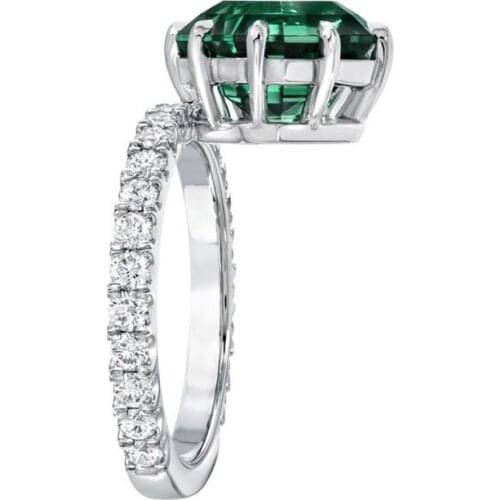 Modyle Fashion Desgin Ring Big Square Sky Green Stone Rings For Women Jewelry Wedding Engagement Gift Luxury Inlaid Stone Rings