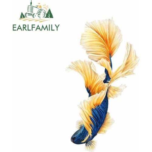 EARLFAMILY 13cm For Female Betta Car Stickers Occlusion Scratch Decal Anime Graphics Personality Creative Decoration