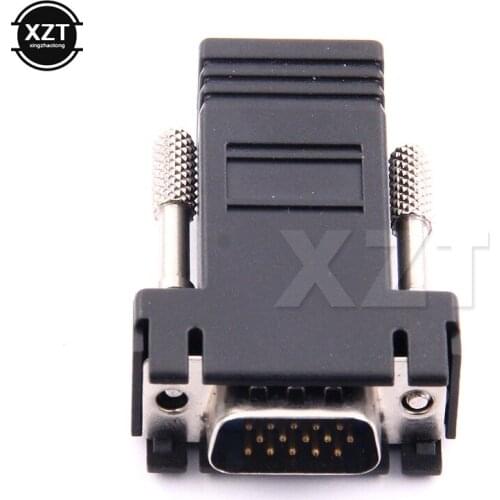 Newest Hot VGA Extender Male To Lan Cat5 Cat5e RJ45 Ethernet Female Adapter